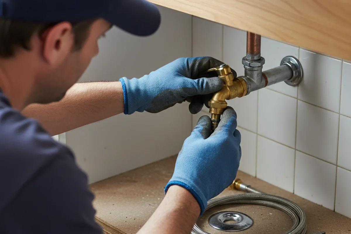 Shutoff valve and fitting work during Emergency Plumbing in Parks